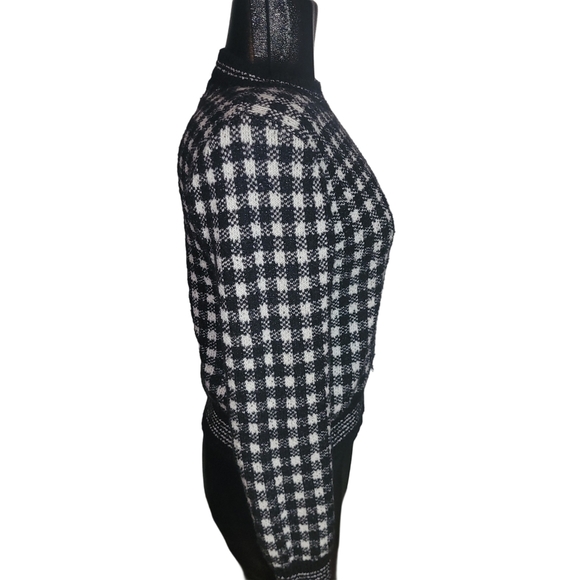 Philosophy Black & White Plaid Check Sweater M - Picture 4 of 7
